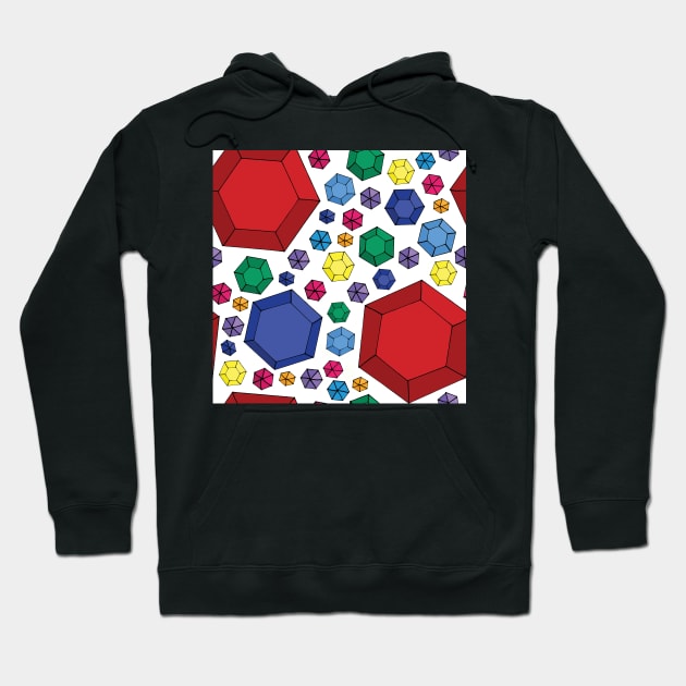 Bright retro gems pattern Hoodie by bettyretro